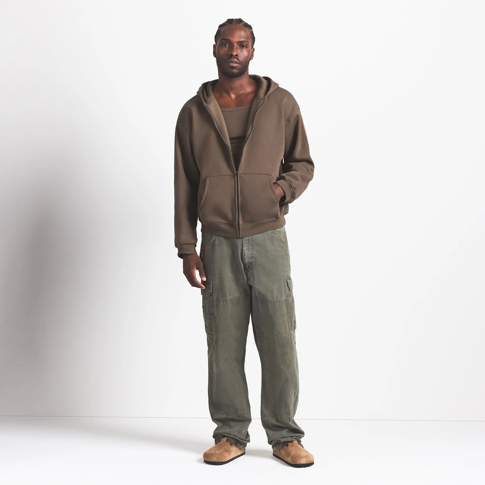 Mens Relaxed Zip Up Hoodie - Image 4