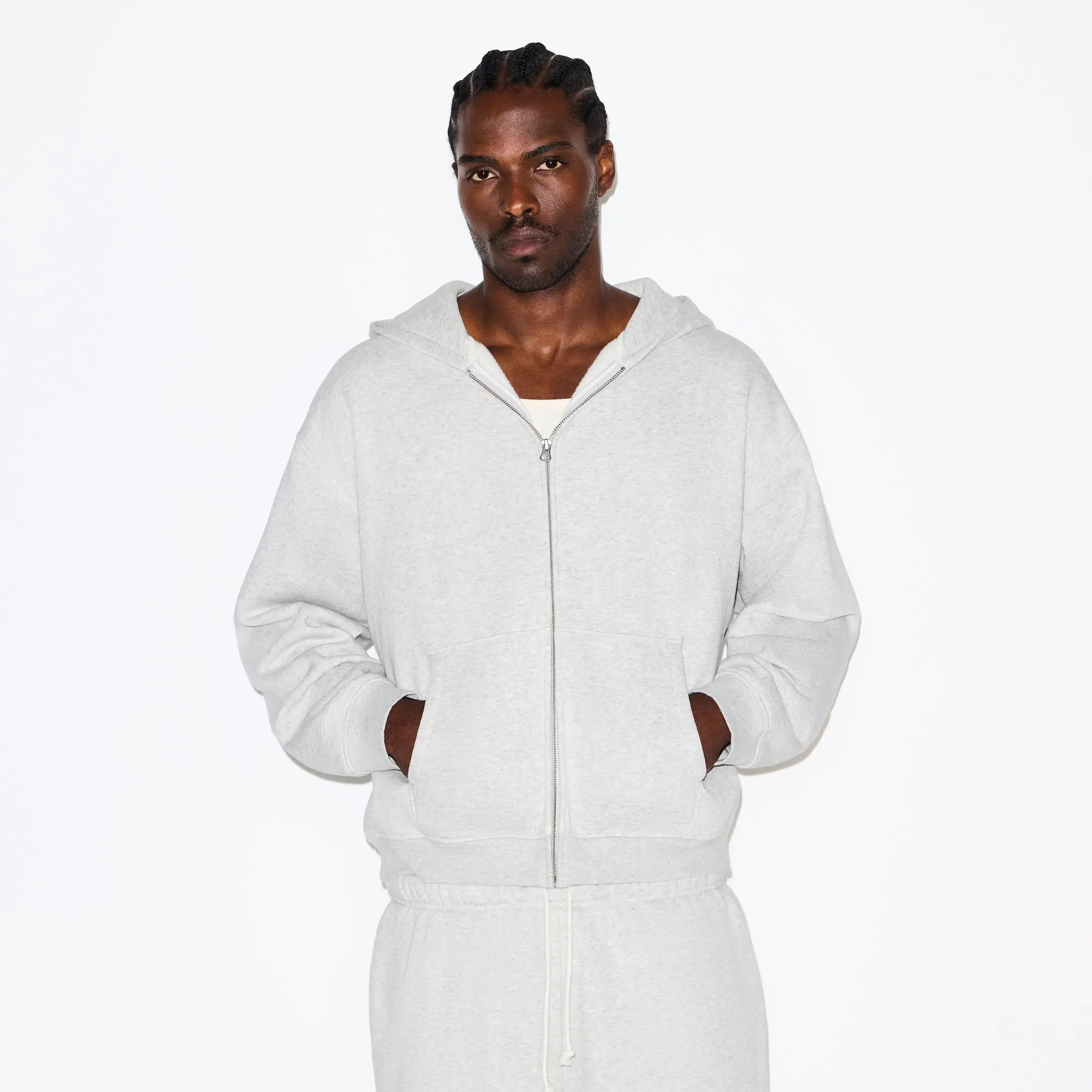 Mens Relaxed Zip Up Hoodie - Image 2