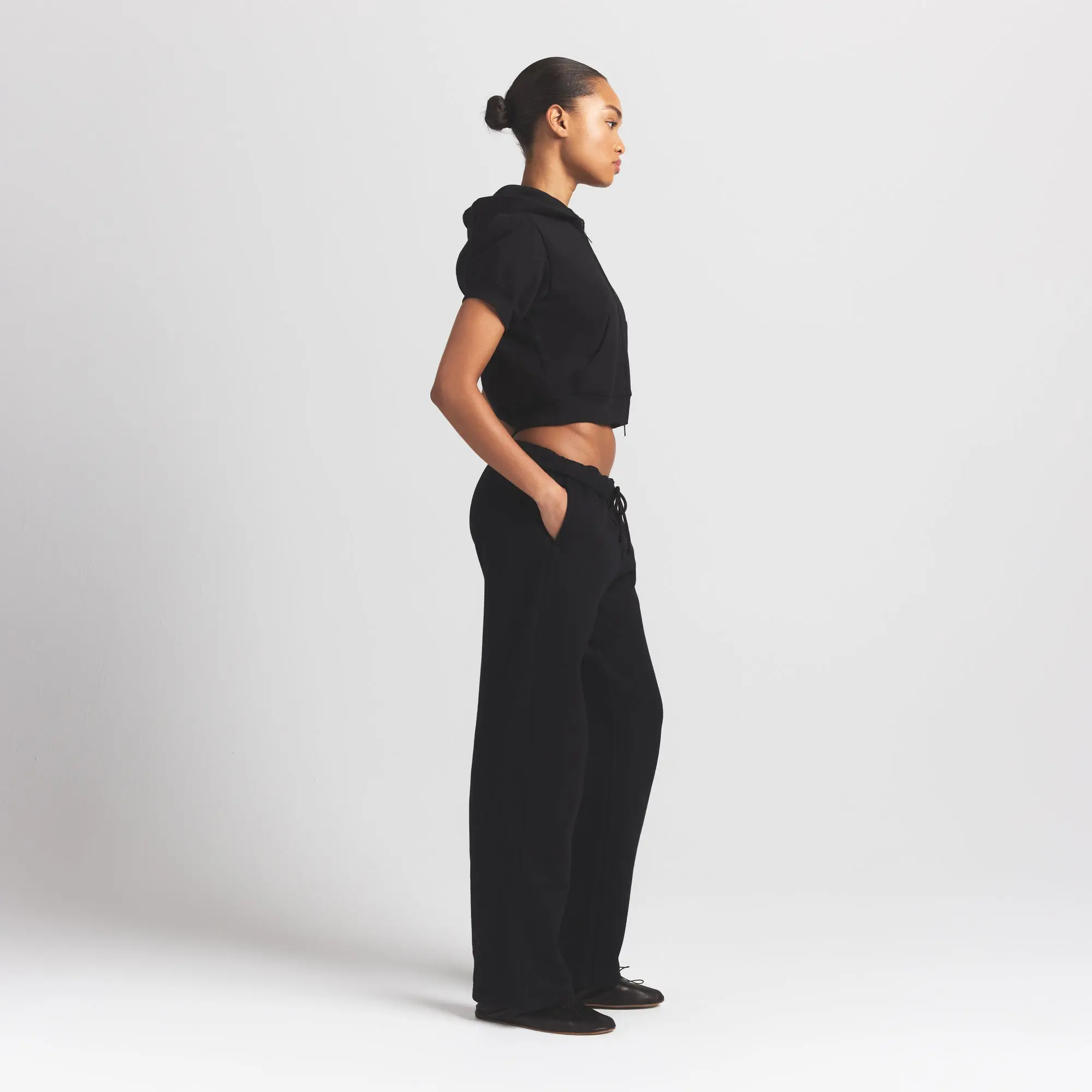 Bubble Sleeve Cropped Zip Up - Image 3