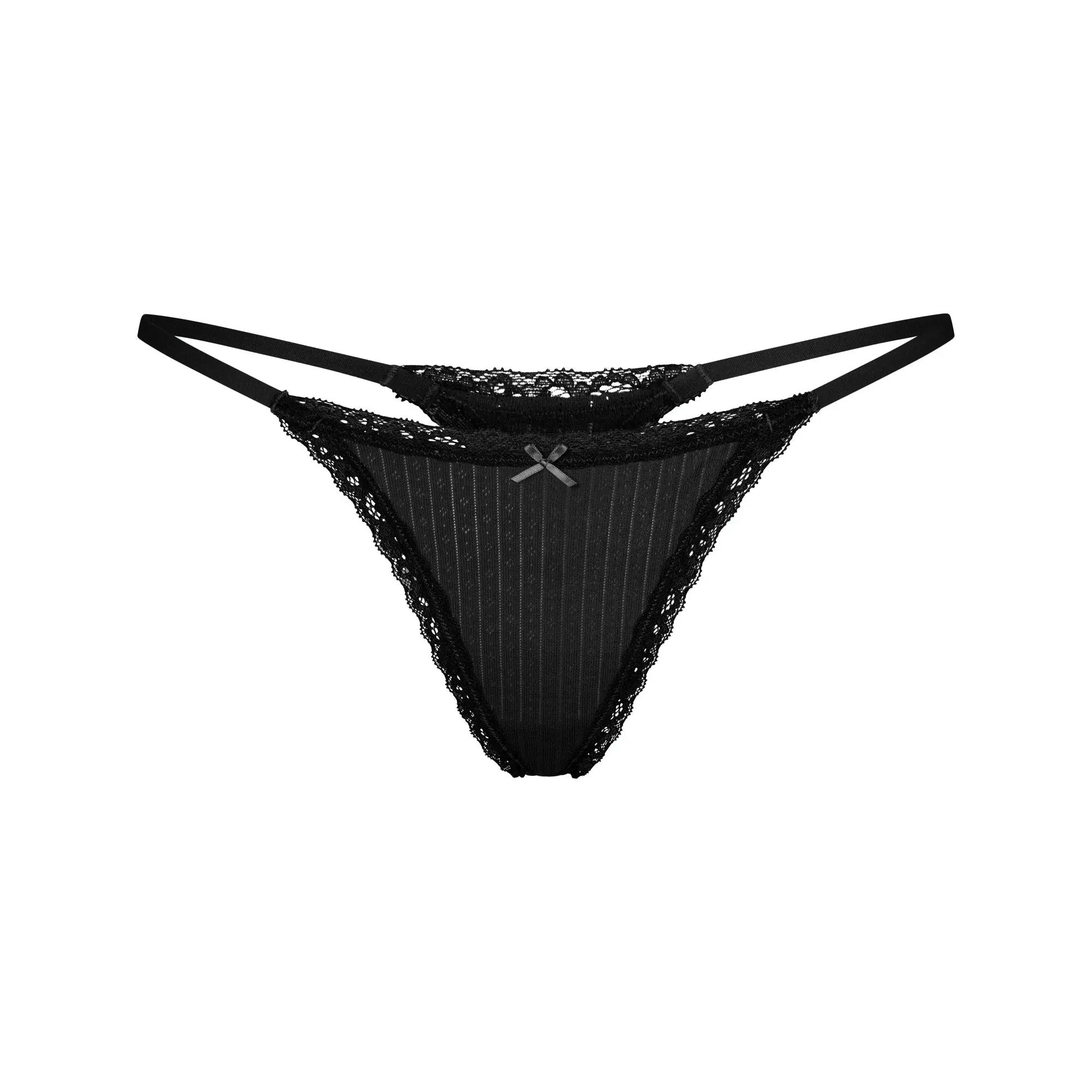 Pointelle Lace String Thong - Image 4