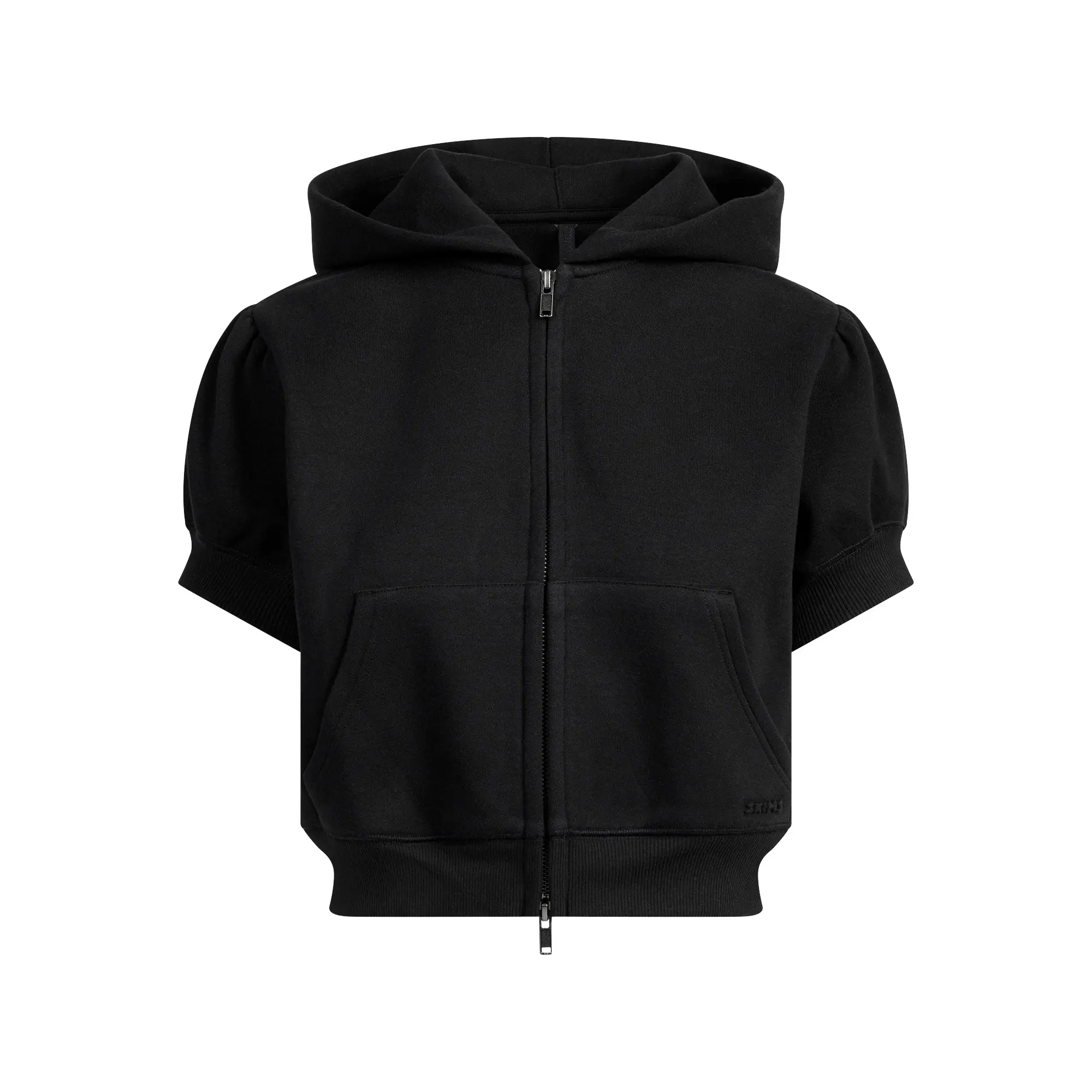 Bubble Sleeve Cropped Zip Up - Image 5