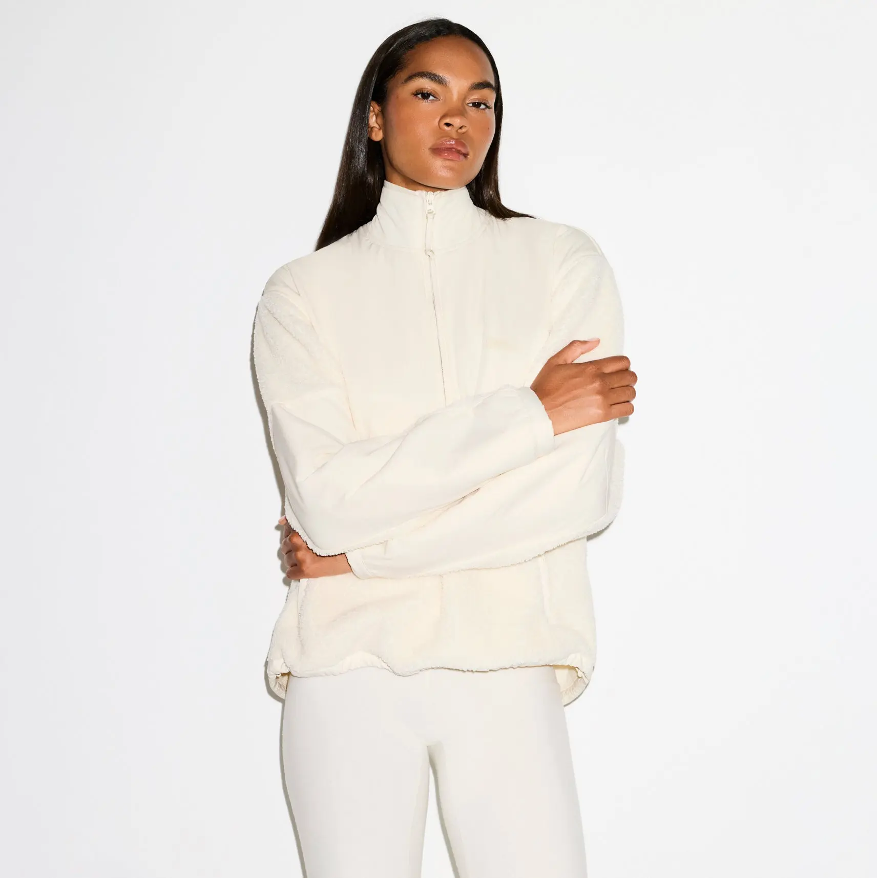 Oversized Half Zip Up Pullover - Image 2