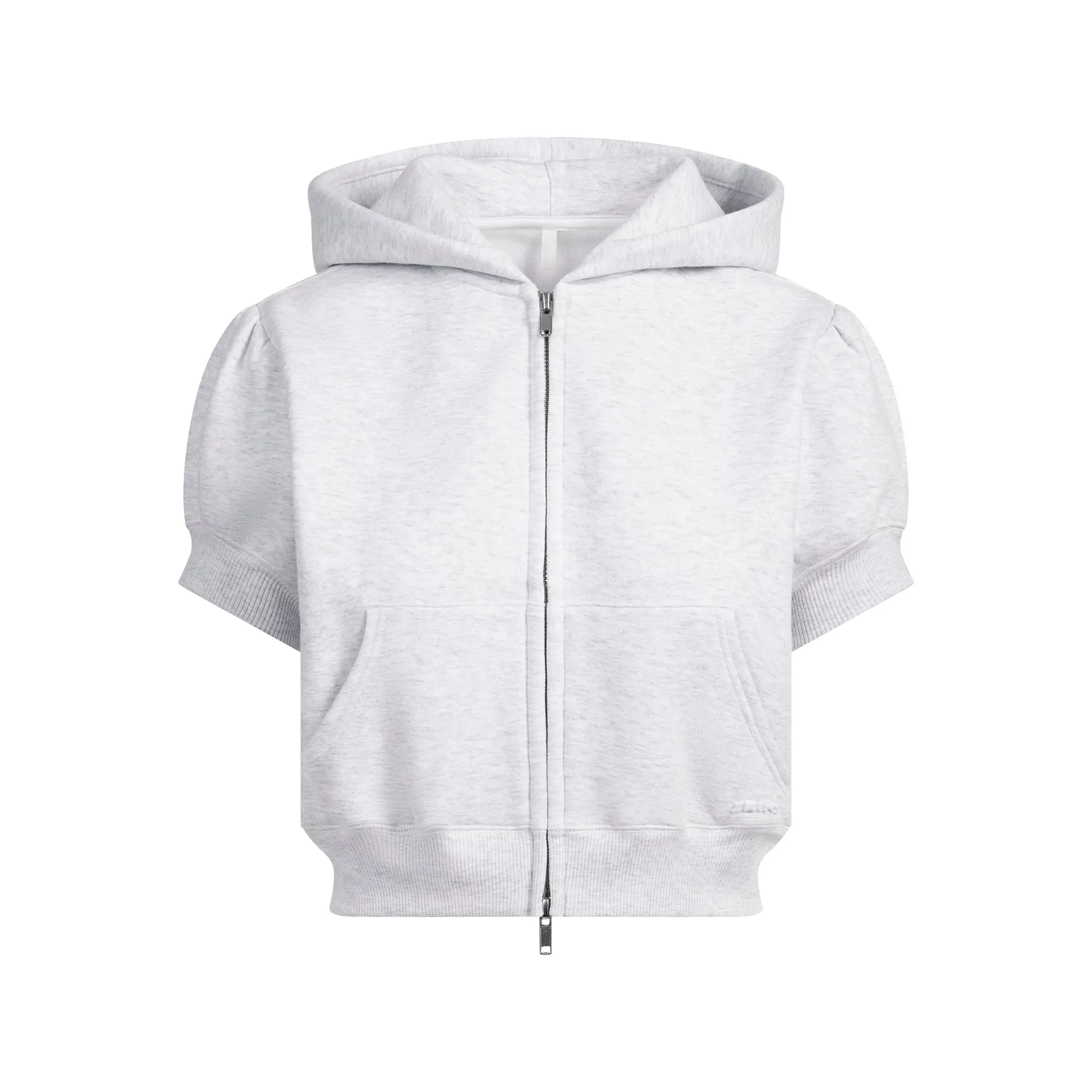 Bubble Sleeve Cropped Zip Up - Image 8