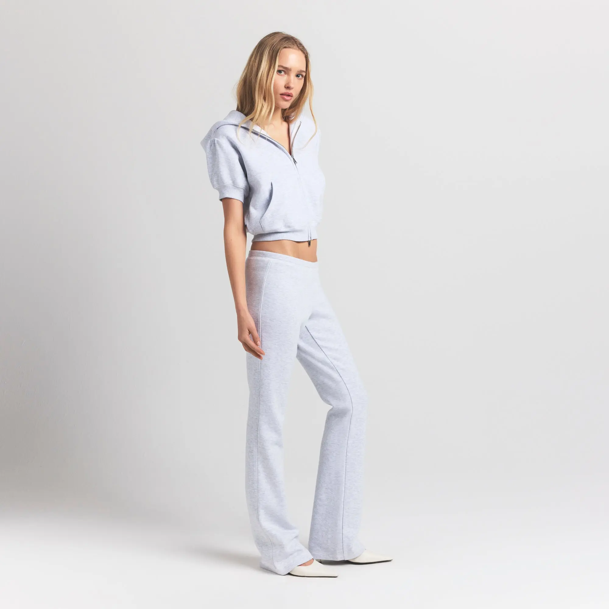 Bubble Sleeve Cropped Zip Up - Image 3