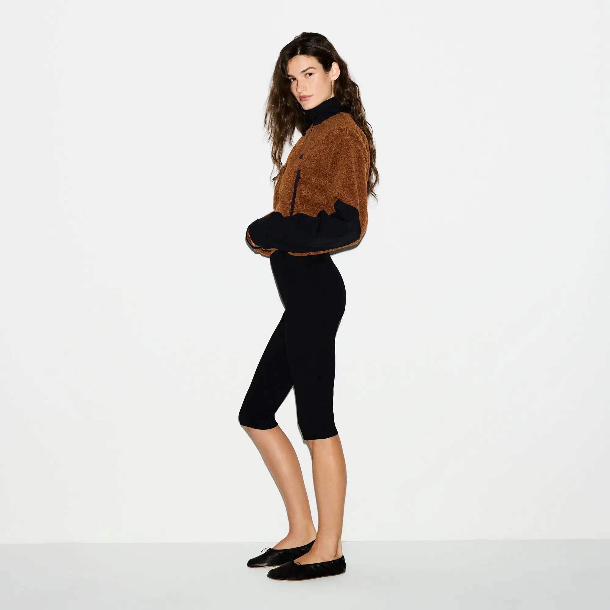 Funnel Neck Cropped Jacket - Image 5
