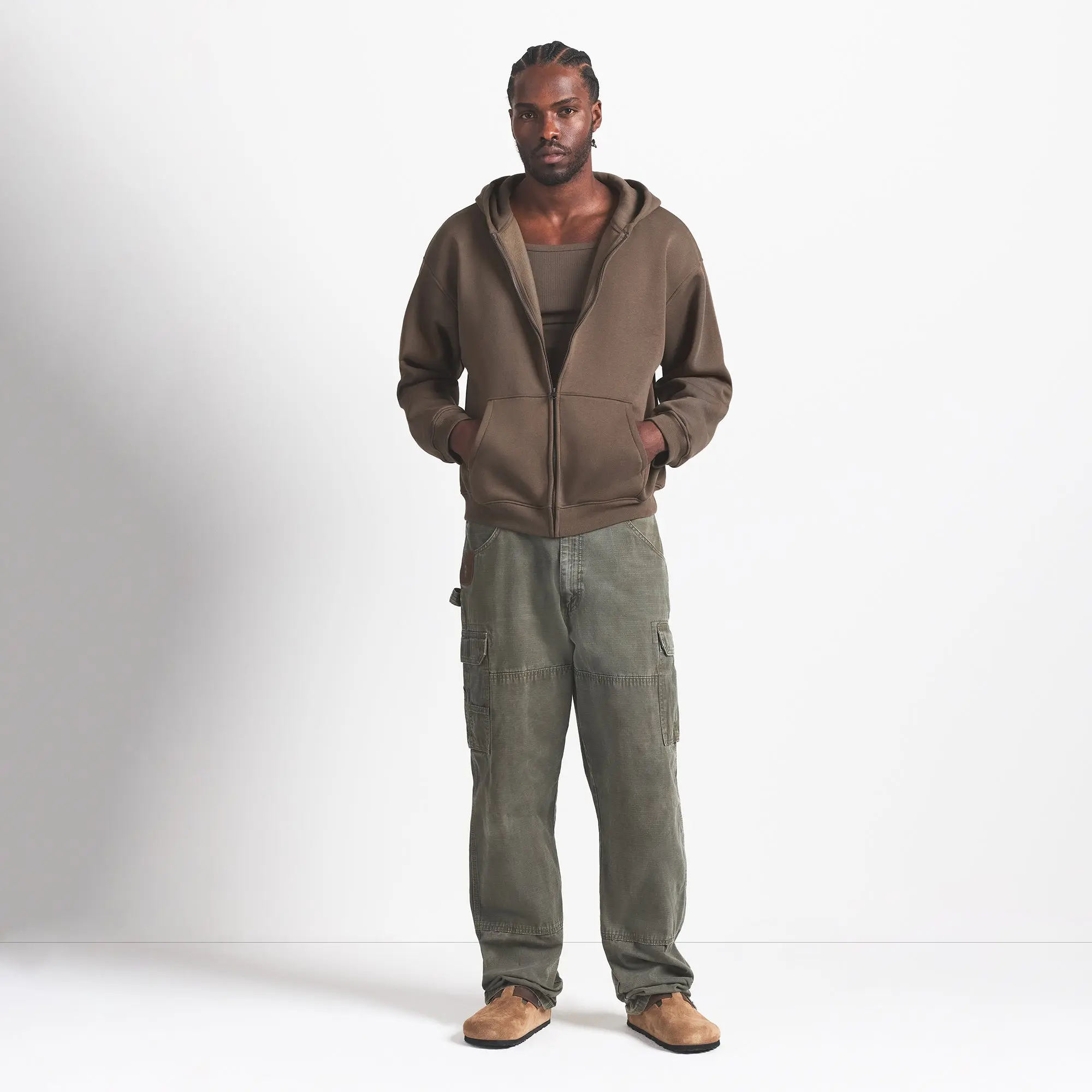Mens Relaxed Zip Up Hoodie - Image 5