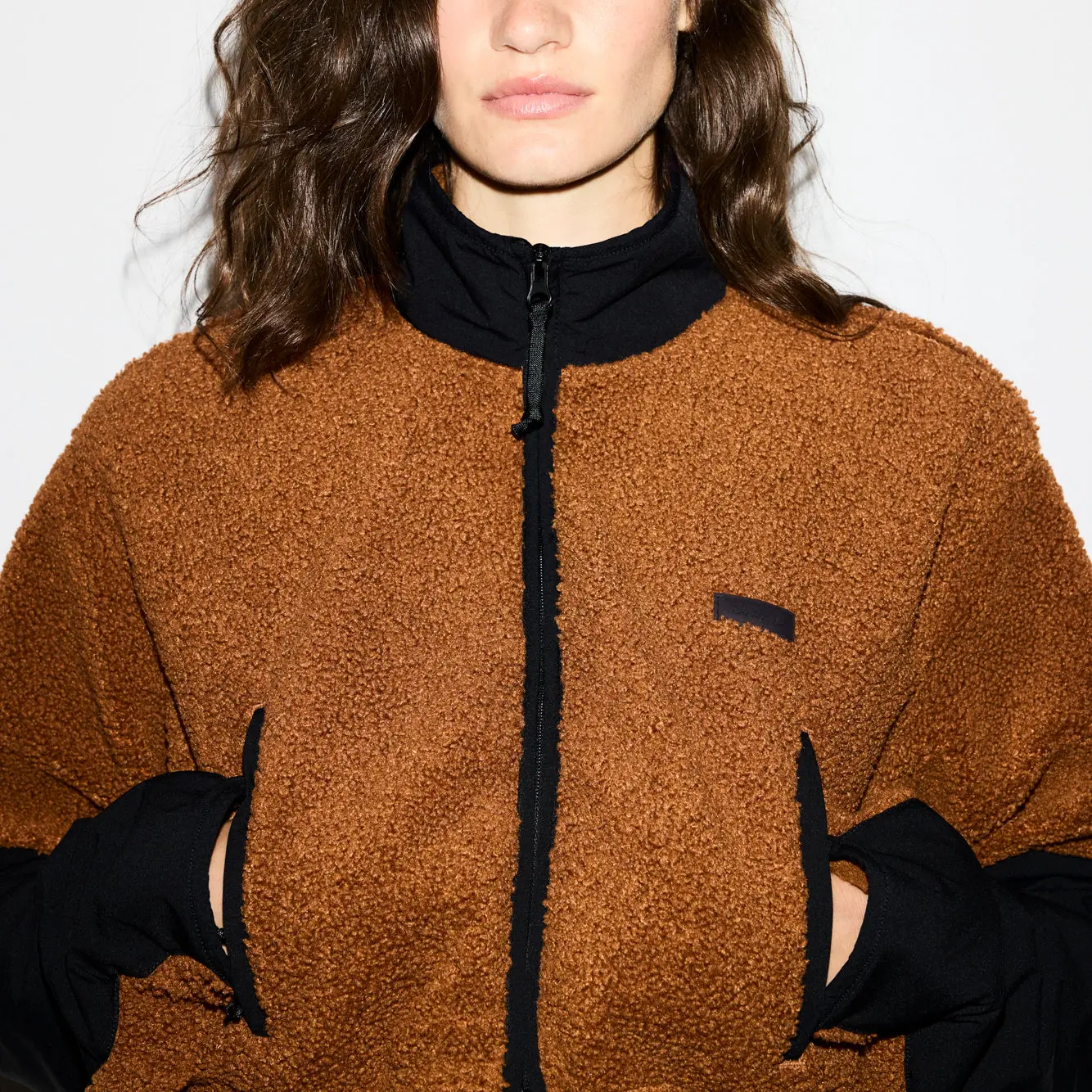 Funnel Neck Cropped Jacket - Image 2