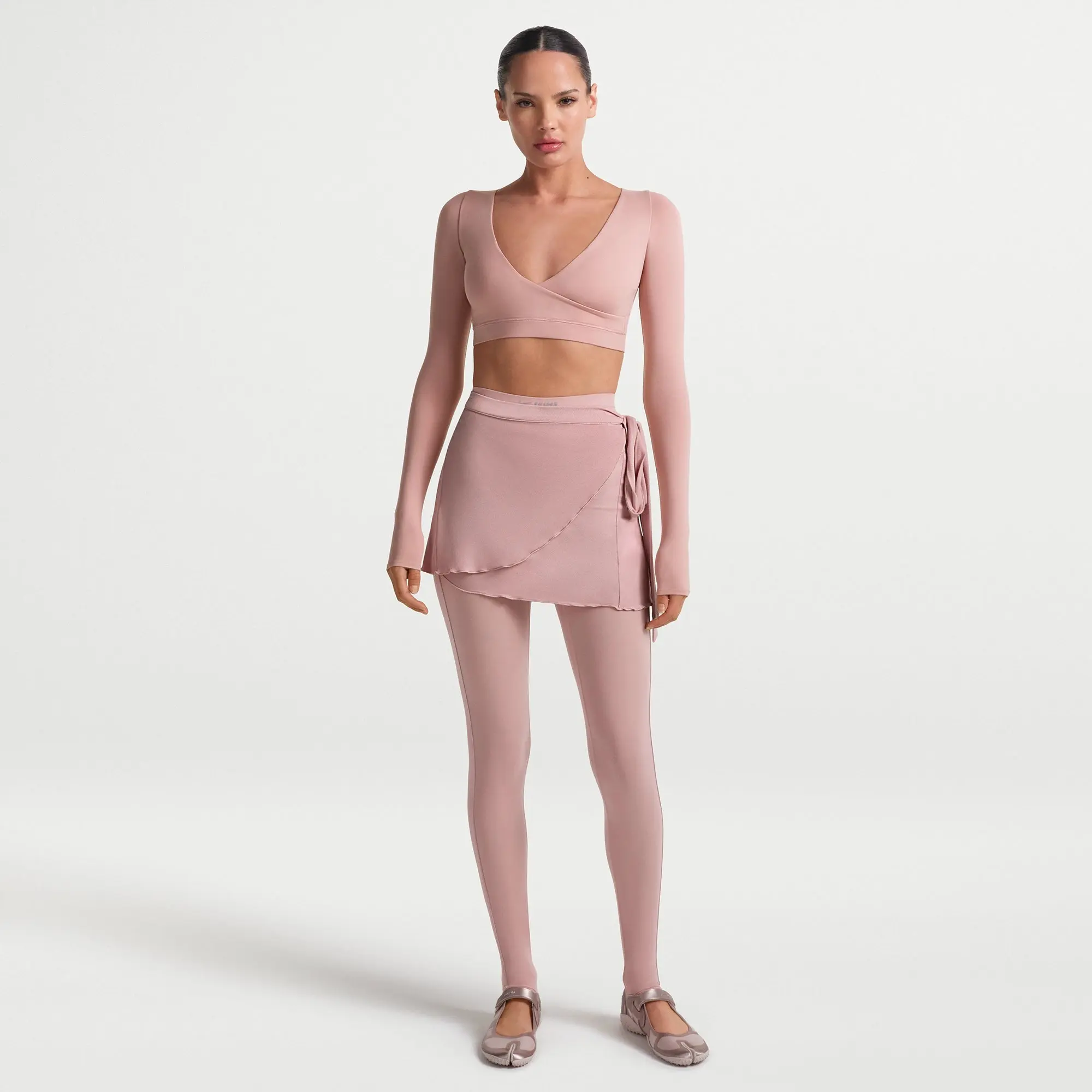 Wrap Long Sleeve Cropped Top