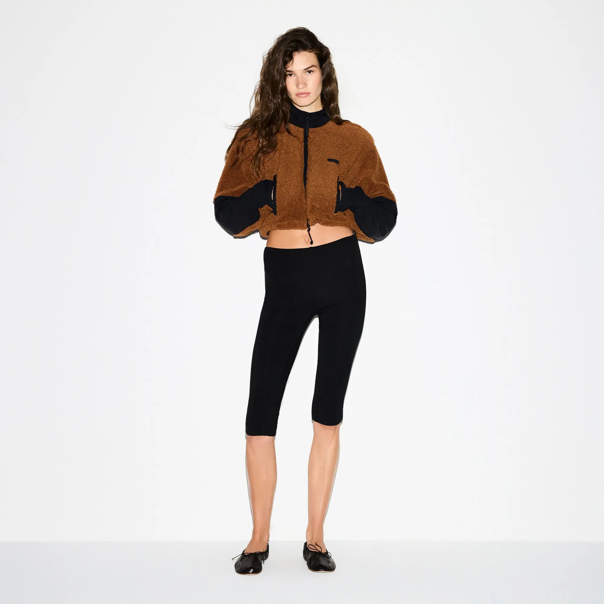 Funnel Neck Cropped Jacket - Image 4