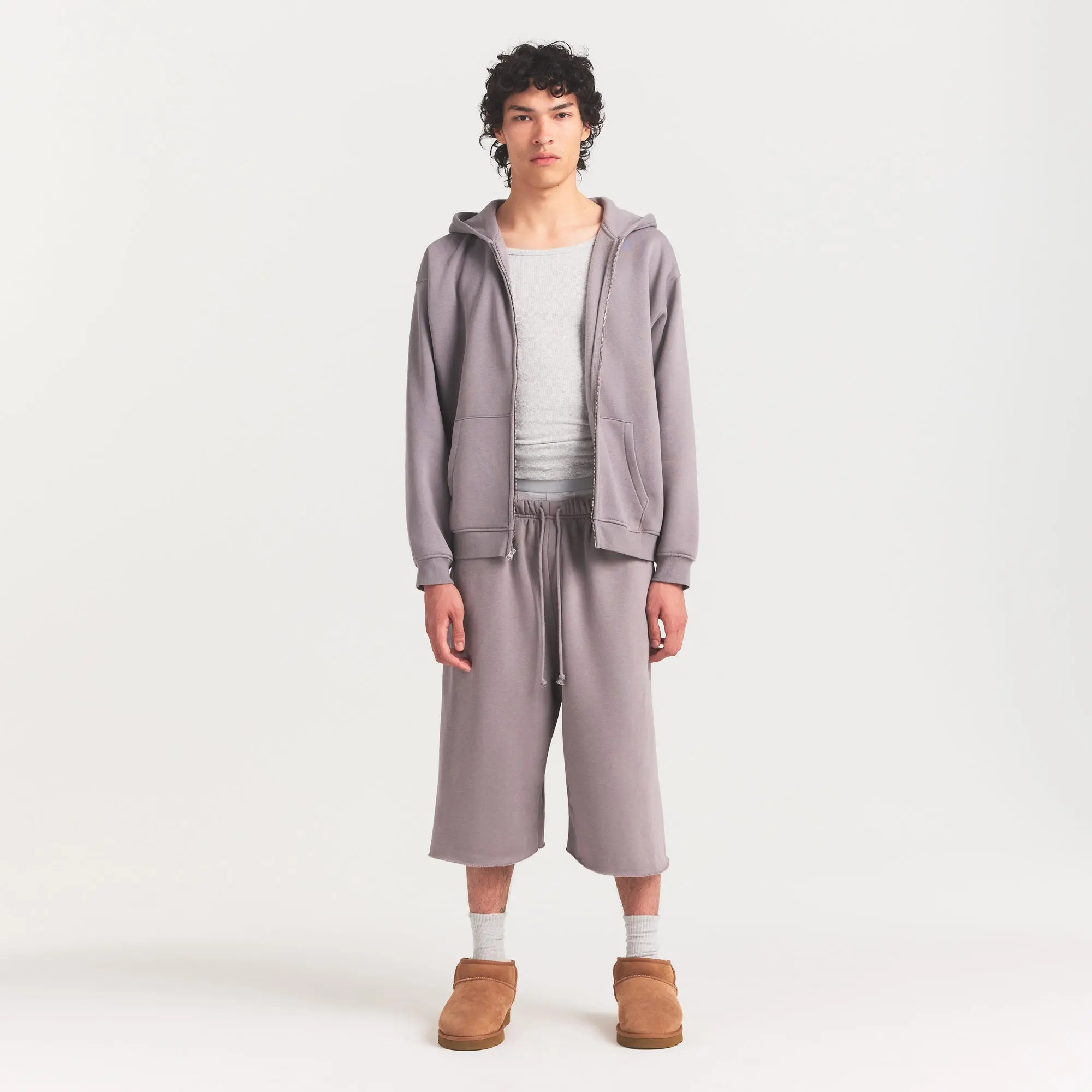 Mens Relaxed Zip Up Hoodie